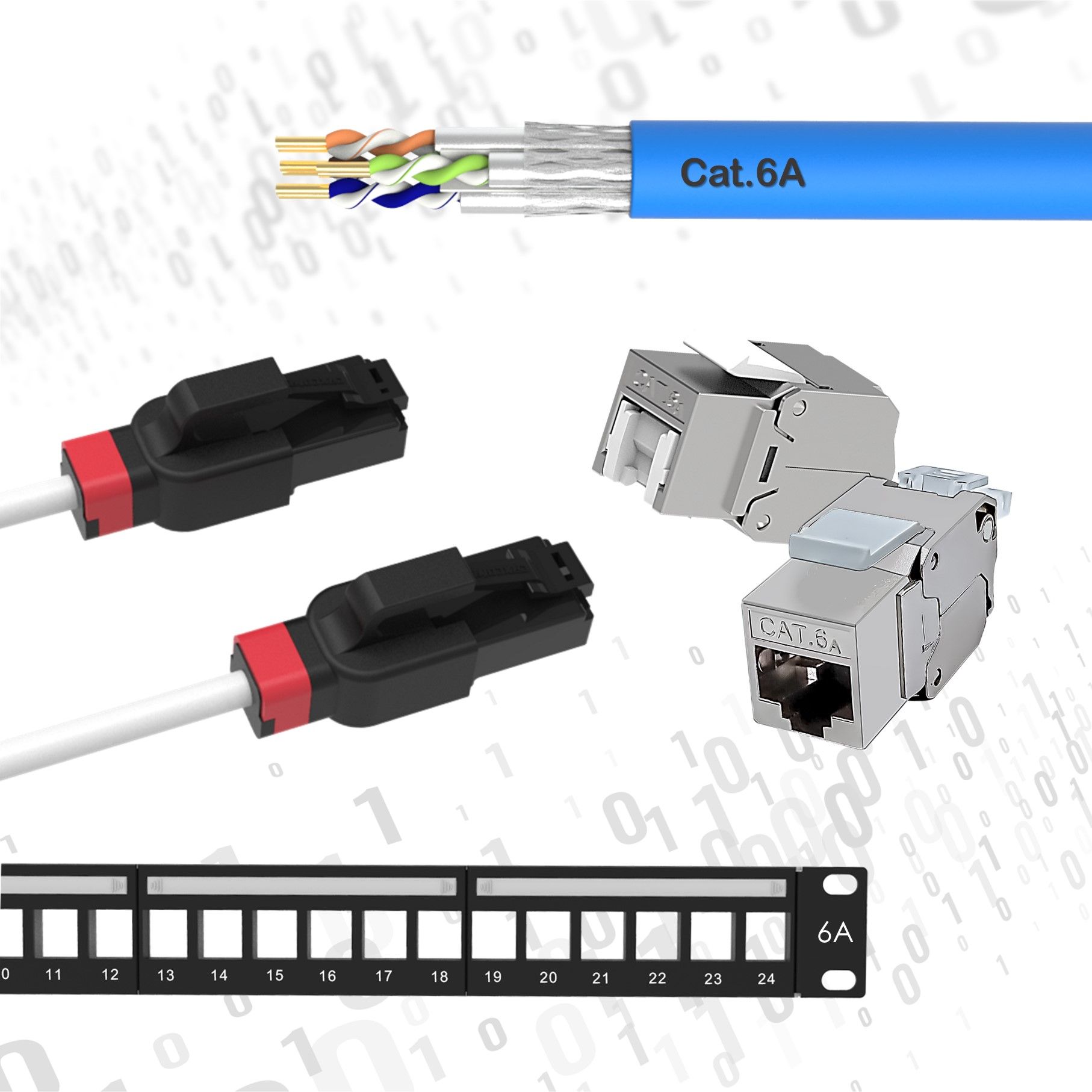 Cat6A strukturált kábelezési csatorna megoldás Cat6A